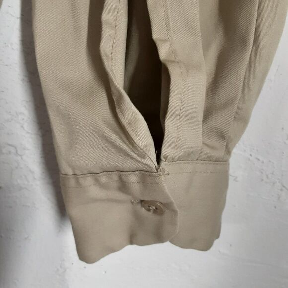 Vintage Dickies Shirt Mens XL 17 17-1/2 Beige Button Up Long Sleeve 32/33 USA - Picture 5 of 8